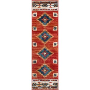 lot 279 image: Well Woven Tulsa Lea Traditional Vintage Southwestern Tribal Crimson Runner Rug 23 x 73 Runner