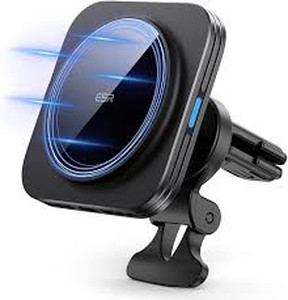 lot 284 image: ESR HaloLock Magnetic Wireless Car Charger, Fast Charging, Compatible with MagSafe Car Charger, Air Vent Mount Compatible with Caseless iPhone 1312 Series Phones and Magnetic Cases, Black