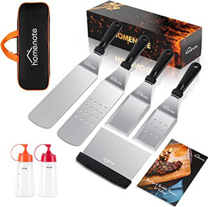 lot 290 image: Homenote Griddle Accessories Kit, Exclusive Griddle Tools Spatulas Set for Blackstone - 8 Pcs Commercial Grade Flat Top Grill Accessories - Great for Outdoor BBQ, Teppanyaki and Camping