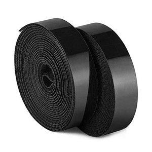 lot 500 image: GOHOOK 1 Inch Sticky Back Hook and Loop Tape - 5 Yards, Black Heavy Duty Self Adhesive Strips Fastener