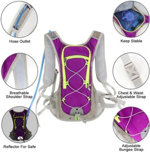 lot 530 image: Hydration Backpack with 2L Water Bladder Outdoor Pack for Running Hiking Camping Cycling Climbing