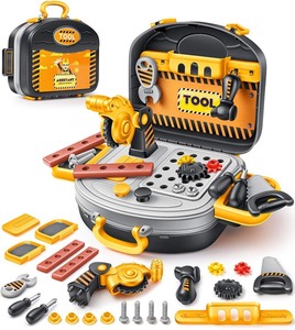 lot 537 image: Geyiie Tool Workbench Kids Construction Building Tool Set 26 Pcs