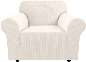 lot 539 image: Chair Covers Chair Slipcover Sofa Cover Furniture Protector High Stretch 1 Piece Sofa Chair Covers for Living Room Durable Spandex Fabric Non Skid Machine Washable(Armchair 31-47, Ivory)