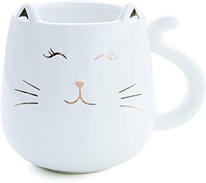 lot 540 image: Skafil Ceramic Cat Coffee Mug Cute Novelty Mug Cup Tea Cup 17 oz Anniversary Christmas Birthday Gift For Women Men(White)