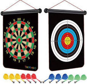 lot 542 image: TriMagic Kids Magnetic Dart Board, Fun 6 7 8 9 10 11 12 Year Old Boys Toy Gifts, Cool Teen Boys Girls Gifts Ideas for Birthday Christmas Party Games, Double-Sided, 12pcs Safety Darts