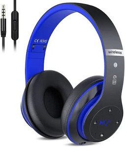 lot 555 image: 6S Wireless Bluetooth Headphones Over Ear, Hi-Fi Stereo Foldable Wireless Stereo Headsets Earbuds with Built-in Mic, Volume Control, FM for PhonePC (Black & Blue)
