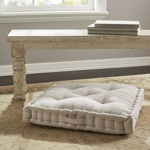 lot 567 image: Better Homes & Gardens Corduroy Tufted Square Floor Cushion, 24 x 24 Smoke