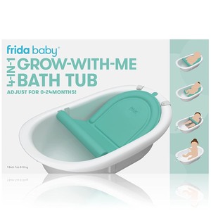 lot 907 image: FridaBABY 4-in-1 Grow-with-Me Bath Tub by Frida Baby Transforms Infant Bathtub to Toddler Bath Seat with Backrest for Assisted Sitting in Tub