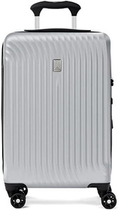 lot 909 image: Travelpro Maxlite Air Hardside Expandable Luggage, 8 Spinner Wheels, Lightweight Hard Shell Polycarbonate, Metallic Silver, Carry-On 21-Inch