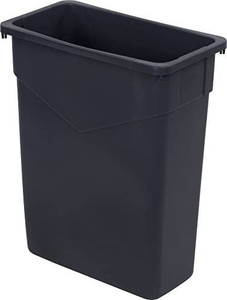 lot 913 image: Carlisle 34201523 TrimLine Rectangle Waste Container Trash Can Only, 15 Gallon, Gray