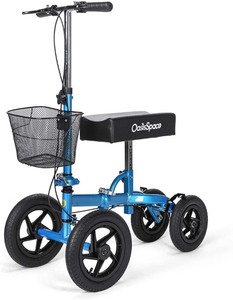 lot 1008 image: OasisSpace All Terrain Knee Scooter , with 12 inches Air Filled Wheels, Steerable Knee Walker Heavy Duty Crutches for Foot Injuries Ankles Surgery (Blue)