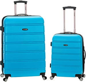 lot 1022 image: Rockland Melbourne Hardside Expandable Spinner Wheel Luggage, Turquoise, 2-Piece Set (2028)
