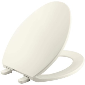 lot 1035 image: Kohler K-4774-96 Brevia Elongated Toilet Seat with Q2 Advantage, Biscuit