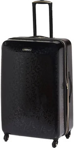 lot 1101 image: American Tourister Belle Voyage Hardside Luggage with Spinner Wheels, Black, Checked-Medium 25-Inch
