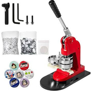 lot 1129 image: Mophorn Button Maker Button Maker Machine Button Badge Maker 1 Inch 25mm Aluminum Frame 500 Parts Circle Cutter