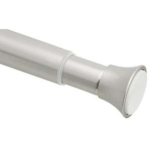 lot 1134 image: Basics Rust Resistant Easy to Install Tension Shower Doorway Curtain Rod, 36-54, Nickel