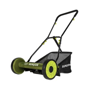 lot 1142 image: Sun Joe MJ500M Manual Reel Mower w Grass Catcher - 16 inch