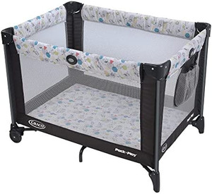 lot 1207 image: Graco Pack and Play Portable Playard, Push Button Compact Fold, Carnival
