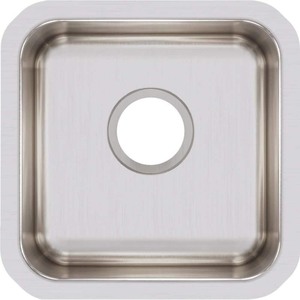 lot 1216 image: Elkay Lustertone Classic Stainless Steel 14-12 x 14-12 x 7, Single Bowl Undermount Sink