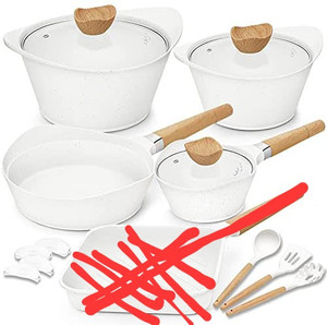 lot 1217 image: Cookware Set Non-Stick Dishwasher Safe Induction Pots and Pans Set with Cooking Utensil