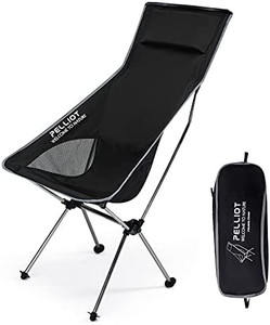 lot 1220 image: PELLIOT Ultralight High Back Compact Camping Folding Chair with Carry Bag