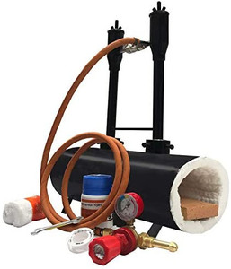 lot 1221 image: Double Burner Propane Forge Oval Knife Making Blacksmith Gas Forge Farrier Furnace