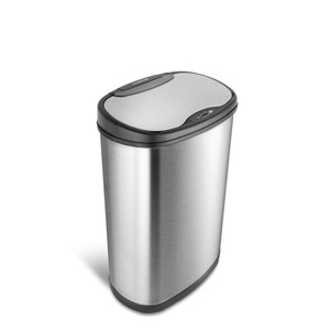 lot 1222 image: Nine Stars 13.2 gal  50L Motion Sensor Kitchen Garbage Can, Stainless Steel