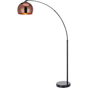 lot 1227 image: Inlight Arched Floor Lamp Rose Gold Shade With Black Frame