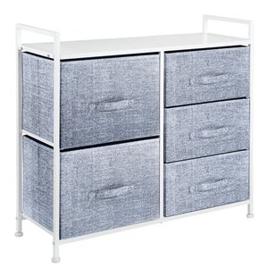 lot 1235 image: mDesign Wide Dresser Storage Tower Organizer Unit, 5 Drawers
