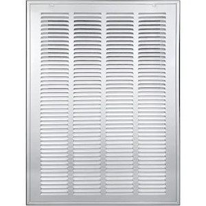 lot 1317 image: 16W x 25H Duct Opening Measurements Steel Return Air Filter Grille (HD Series) Removable Door  for 1-inch Filters, Vent Cover Grill, White, Outer Dimensions 18 58W X 27 58H for 16x25 Opening