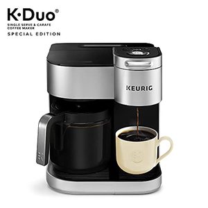 lot 1331 image: Keurig K-Duo Special Edition Coffee Maker, Single Serve and 12-Cup Drip Coffee Brewer, Compatible with K-Cup Pods and Ground Coffee, Silver