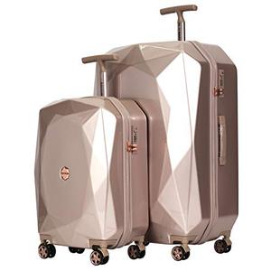 lot 1338 image: Kensie Womens 3D Gemstone TSA Lock Hardside Spinner Luggage, Rose Gold, 2 Piece Set (2820)