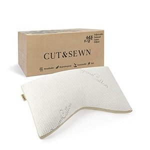 lot 1344 image: Cut & Sewn Latex Side Sleeper Bed Pillow for Sleeping - Neck and Shoulder Pain Relief - 100% Adjustable Loft - Queen Size Pillow 19 inch x 29 inch (Queen)