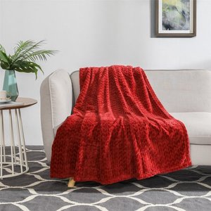 lot 3994 image: Better Homes & Gardens Oversized Velvet Plush Throw-Blanket, 50 X 72, Rusty Brick