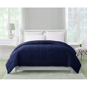 lot 3997 image: Mainstays Solid Twin Down Alternative Blanket in Navy