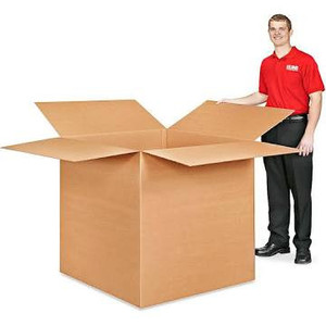 lot 4001 image: 5 PACK Pratt Pra0148 Recycled Corrugated Cardboard Single Wall Standard Side Load Box 36 x 36 x 42