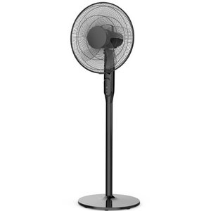 lot 4004 image: Mainstays 16 DC Adjustable Oscillating Quiet Pedestal Fan with Digital Display & Remote Control, Black