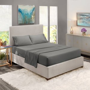 lot 4062 image: Twin XL Size Bed Sheets Set Charcoal Gray, Luxury Bedding Sheets Set, 3-Piece Bed Set, Deep Pockets Fitted Sheet, 100% Soft Microfiber, Hypoallergenic, Cool & Breathable by Clara Clark