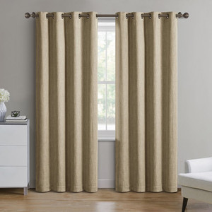 lot 4064 image: Better Homes & Gardens Solid Woven Textured Grommet Blackout Curtain Panel, 50 x 95