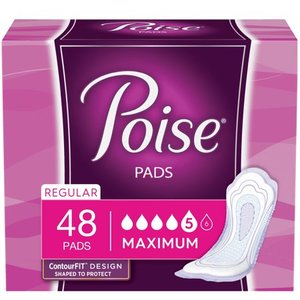 lot 4066 image: Poise Incontinence Pads, Maximum Absorbency, Regular Length, 48 Count