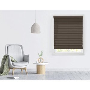 lot 4078 image: Richfield Studios 2.5 Cordless Faux Wood Blinds, Mahogany, 24.5 x 64