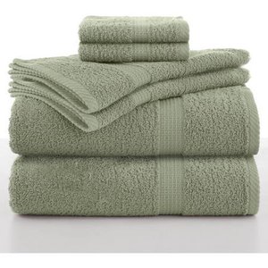 lot 4084 image: Utica Essentials 6 Piece Towel Set in Basil - 2 Bath Towels, 2 Hand Towels & 2 Washcloths