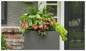 lot 60 image: PolyStone Planters Monterrey Square 23 in. x 23 in. Slate Gray Composite Window Boxes & Troughs