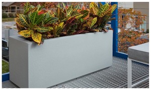 lot 64 image: PolyStone Milan Tall Trough Planter Box (46 x 17 x 19 in), Concrete Gray