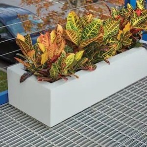 lot 74 image: PolyStone Planters Riviera Short 46 in. x 12 in. Trough - Greige
