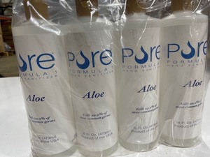 lot 3662 image: 4 Pack - Pure Formula 1 Hand Sanitizer with Aloe, 16 oz Bottles
