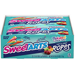 lot 5002 image: SweeTARTS Twisted Rainbow Ropes Candy, 3.5 oz (12 count)
