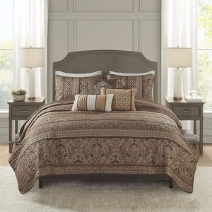 lot 2040 image: Madison Park Ophelia 6-Pc. Quilted FullQueen Coverlet Set Bedding