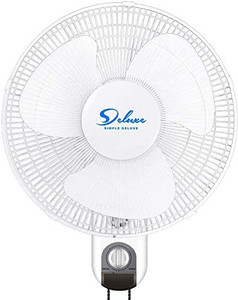 lot 2043 image: HealSmart Digital Household Wall Mount Fans 16 Inch Adjustable Tilt, 90 Degree, 3 Speed Settings, 1 Pack, White