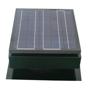 lot 2049 image: Remington Solar SF30-BLK 30-Watt Solar Attic Fan (Black) with ThermostatHumidistat (22 x 22 x 11 IN) - Brushless Motor